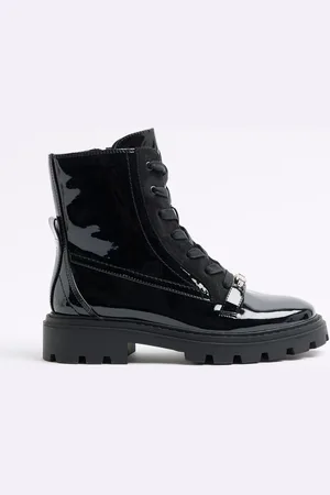 River Island Patent À lacets Bottes