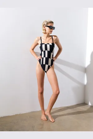 French Connection Maillot de bain à carreaux avec contrôle de la taille de 34