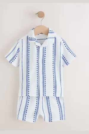 Next Ensemble chemises et shorts texturés à col révéré % coton ( 100mois 37ans)4 - 5 ans (104 - 110cm)