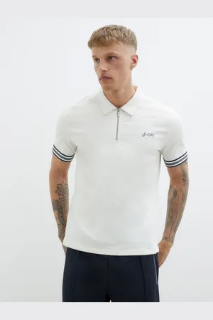 River Island Slim Fit Tipped Embroidered Polo Shirtxlarge