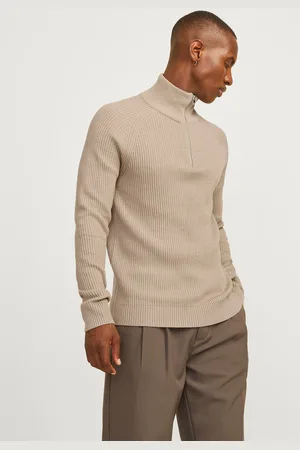 JACK & JONES Quarter Zip Ribbed Knitted JumperS