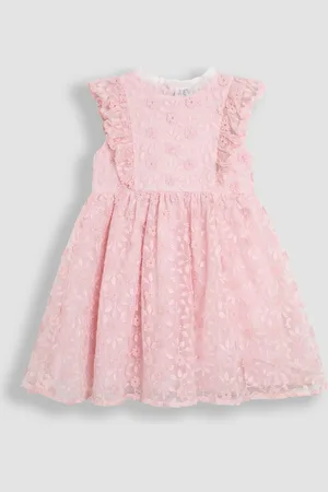 JoJo Maman Bébé Embroidered Lace Frill Flower Print Girl Dress98104cm