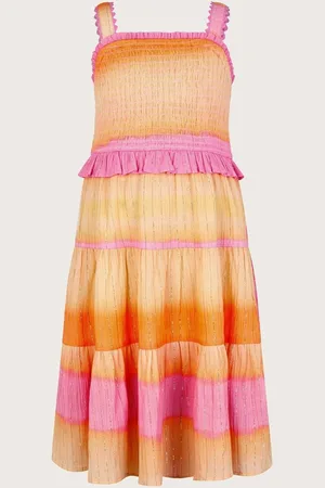 Monsoon Ombré Sleeveless 100% Cotton Tiered Dress152158cm