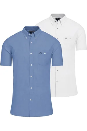 Raging Bull Classic Manches courtes Lin Chemises 2 PackMédium