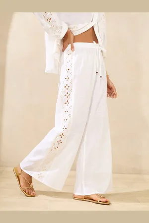 Lipsy London Pantalon de plage brodé 100% cotonMédium