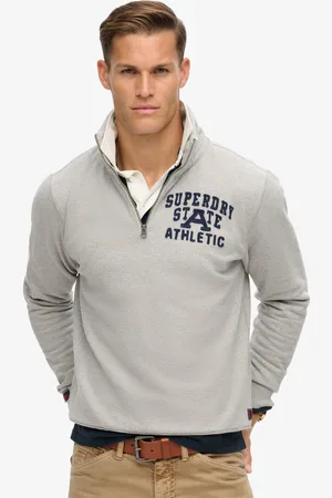 Superdry Zip athlétique vintage Henleys 100% Coton PullL
