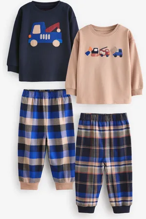 Next Woven Bottom Check 100% Cotton Pyjamas 2 Pack (9mths-8yrs)3 - 4 ans (98 - 104cm)