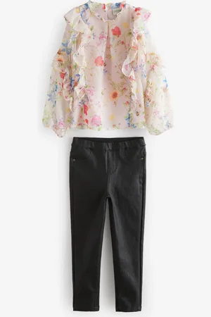 Ted Baker Ensemble Chemisiers Fleuri et PU Leggings6 ans (116cm)