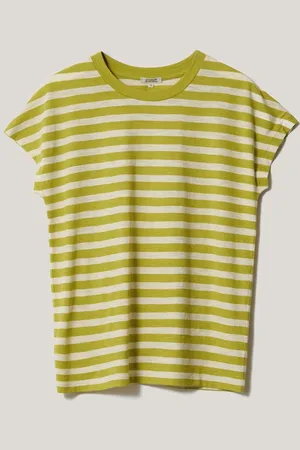 Jigsaw Slub Stripe Cap Slv 100% Cotton Toplarge
