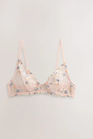Next Premium Floral Print Embroidery Bra