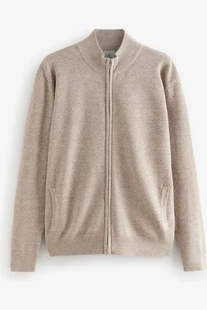 Next Coupe classique Texture 100% Coton Premium Zip Through PullS Reg