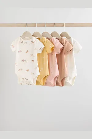 Next Baby Manches courtes 100% Coton Bodysuits 5 Paquet6874cm