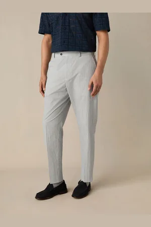 Next Pantalon de costume slim en seersucker rayé36s