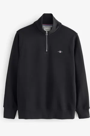GANT Regular-Fit Shield Logo Full Zip Black Sweatshirtxlarge