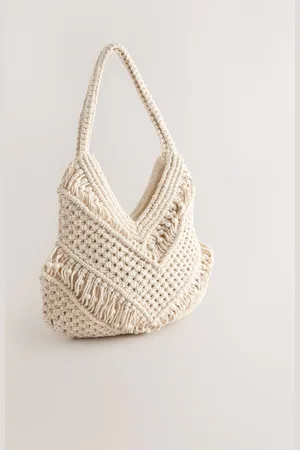 Next Cotton Macrame Beaded Shoulder Bagun
