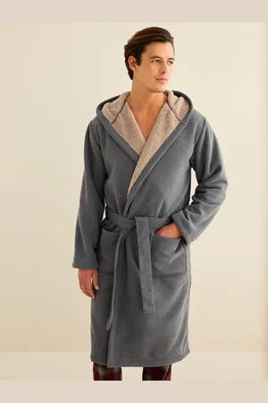 Next Robe de chambre texturée doublée en polaire BorgS