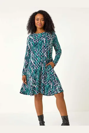 Roman Petite Spot Print Swing Stretch Dress44