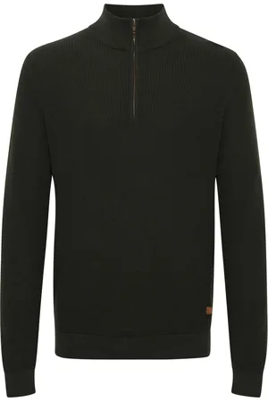 Blend 100{Pull pull-over en coton avec fermeture à glissière au quart de tourS
