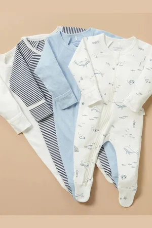 Purebaby Zip 100% Coton Combinaison de nuit 4 LotNouveau-né