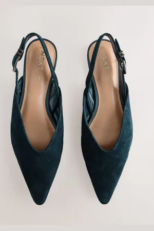 Next Forever Comfort Leather Point Toe Buckle Slingback Shoeseu36