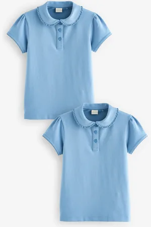 Next Coton Extensible Frill Col School Polo Hauts 2 Lot (3-16yrs)8 ans (128 cm)