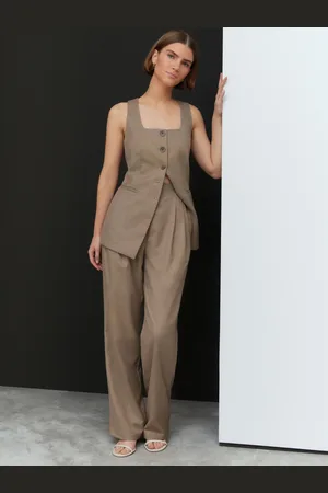 Next Cross Hatch Pleat Straight Leg Trousers36 L