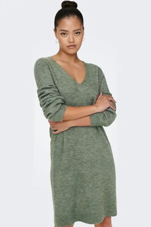JDY Robe pull en maille à col en V34