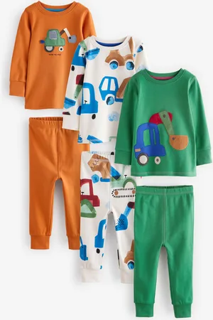 Next 3 Lot Se blottir 100% Cotton Pyjamas (9mths-8yrs)9 - Mois 12 (74 - 80cm)
