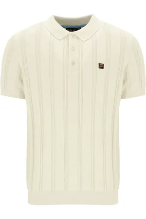 Fila Kennedy Textured Stripe Knit 100% Cotton Polo ShirtGrand