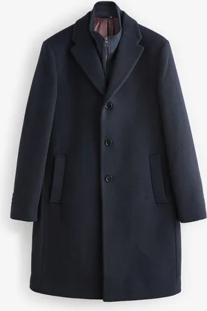 Next Signature Manteau en laine richement rembourré en tissu italien doux au toucher Col cheminée CoatXL Reg