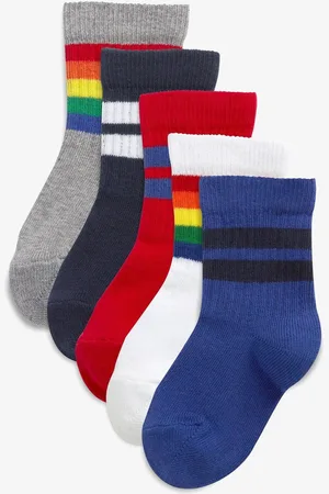 Next Cushioned Semelle intérieure Cotton Rich Ribbed Tipped Chaussettes 5 LotUK 3 - 5.5 Jnr