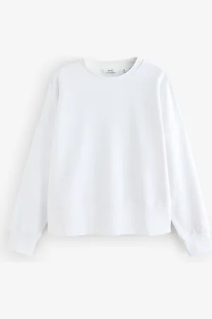 Next Sweat col rond 100% coton à ourlet brutXS