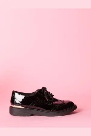 Lipsy London Flat Patent Lace Up Brogue School Shoes