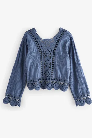 Next Pretty Long Sleeve Top With Crochet DetailsM Reg