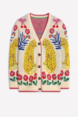 Boden Boyfriend 100% Cotton Jacquard Cardiganxsmall