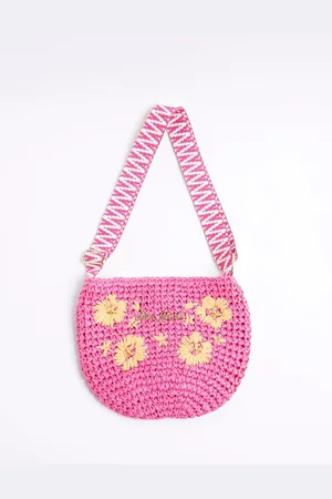 River Island Girls Floral Raffia Cross-Body Bagun