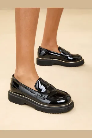 Lipsy London Mocassins en similicuir verni et à semelle épaisse Chaussures d