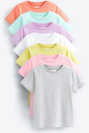 Next T-shirt uni Pastel 100% coton 7 Paquet (3-16ans)6 ans (116cm)