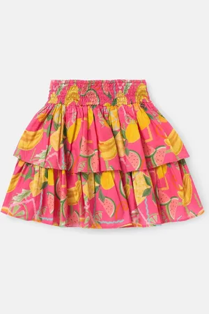Angel & Rocket Eliana Tiered Fruit Print 100% Cotton Skirt122128cm