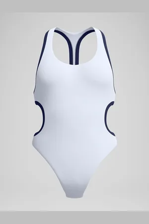 Speedo Womens Solid Bound Cut Out Swimsuit (Maillot de bain à découpes)Médium