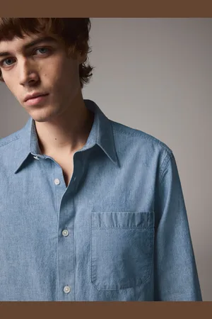 Next 100% Cotton Smart Denim Shirt with Cutaway Collarxsmall