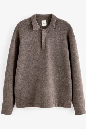 Next Relaxed Fit Long Sleeve Knit Rugby Shirt with Wool4XL