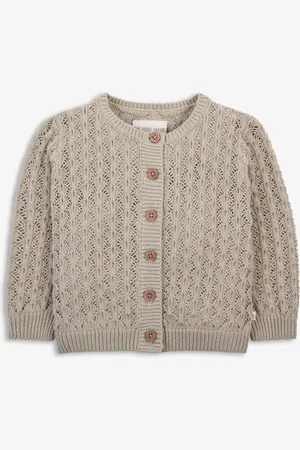 The Little Tailor Cardigan Baby Lilas 100% coton pointelle festonné8086cm