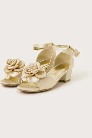 Monsoon Satin Flower Peep Toe Heelsr. u.2eu345