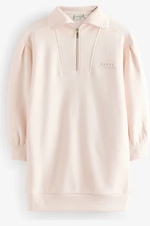 Ted Baker Cream Zip Neck 100% Cotton Sweat Dress6 ans (116cm)