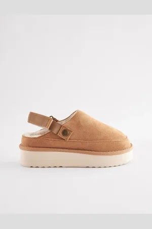 Next Chaussons à lanières de cheville à plateforme doublés de fausse fourrure