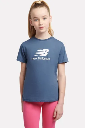 New Balance T-shirt Filles 100% coton à logo superposé140146cm