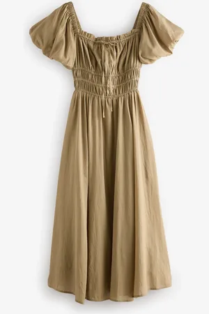 Next Robe mi-longue à manches bouffantes40