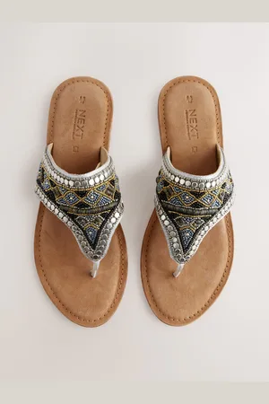Next Forever Comfort Chunky Beaded Toe Thong Sandalseu38