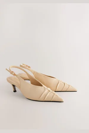 Next Forever Comfort Point Toe Ruched Slingback Heels